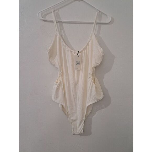NWT Bardot Womens GRECIAN Bodysuit  Large Ivory Stretch - Picture 1 of 8